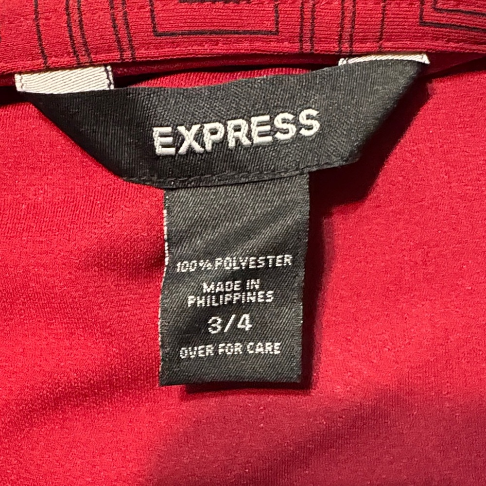 Express Geometric Patterned Sleeveless Collared R… - image 2